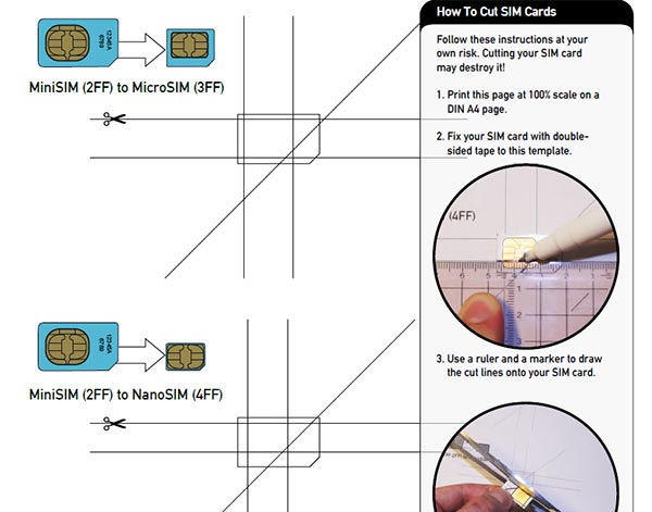 Cum se taie cartela SIM pentru a obţine microSIM sau nanoSIM